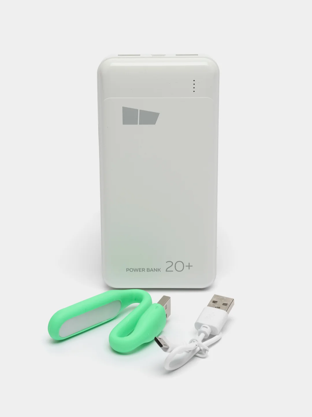 Белый внешний аккумулятор More choice, 20000 mah, PB33-20 с фонариком