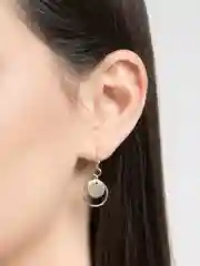 Золотой серьги-подвески круглые