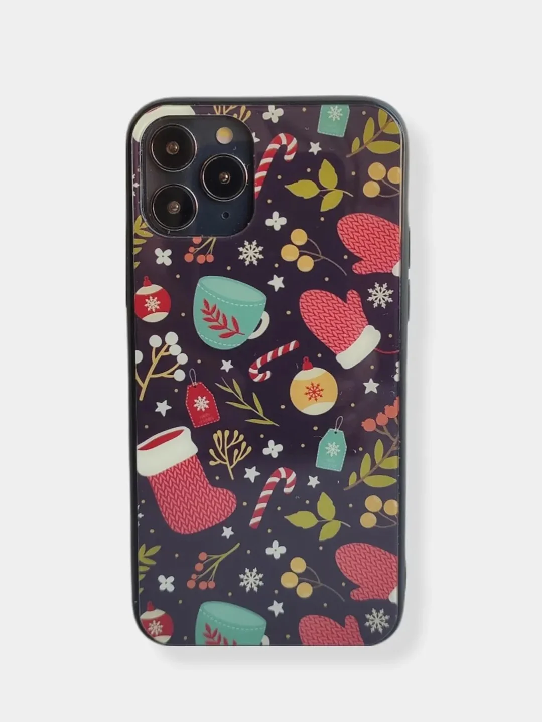 Белый чехол накладка c новогодним рисунком принтом картинкой для iPhone 11 pro max 11 pro xs max