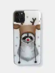 Бежевый чехол накладка c новогодним рисунком принтом картинкой для iPhone 11 pro max 11 pro xs max