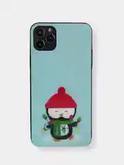 Бирюзовый чехол накладка c новогодним рисунком принтом картинкой для iPhone 11 pro max 11 pro xs max