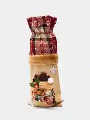 Коричневый чехол новогодний на бутылку
