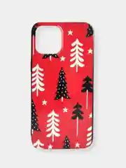 Алый чехол накладка c новогодним рисунком принтом картинкой для iPhone 12 mini pro max 7 plus +