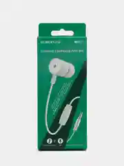 Серебряный наушники с микрофоном Borofone с разъёмом 3.5 Jack