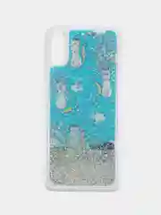 Серый металлик чехол Xiaomi Redmi 9A, Сяоми Редми 9А силиконовый переливающийся жидкий с блестками