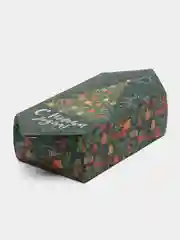 Тёмно-зелёный новогодняя коробка конфета