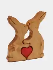 Зайцы декоративные, деревянные, семья, пасхальные зайцы