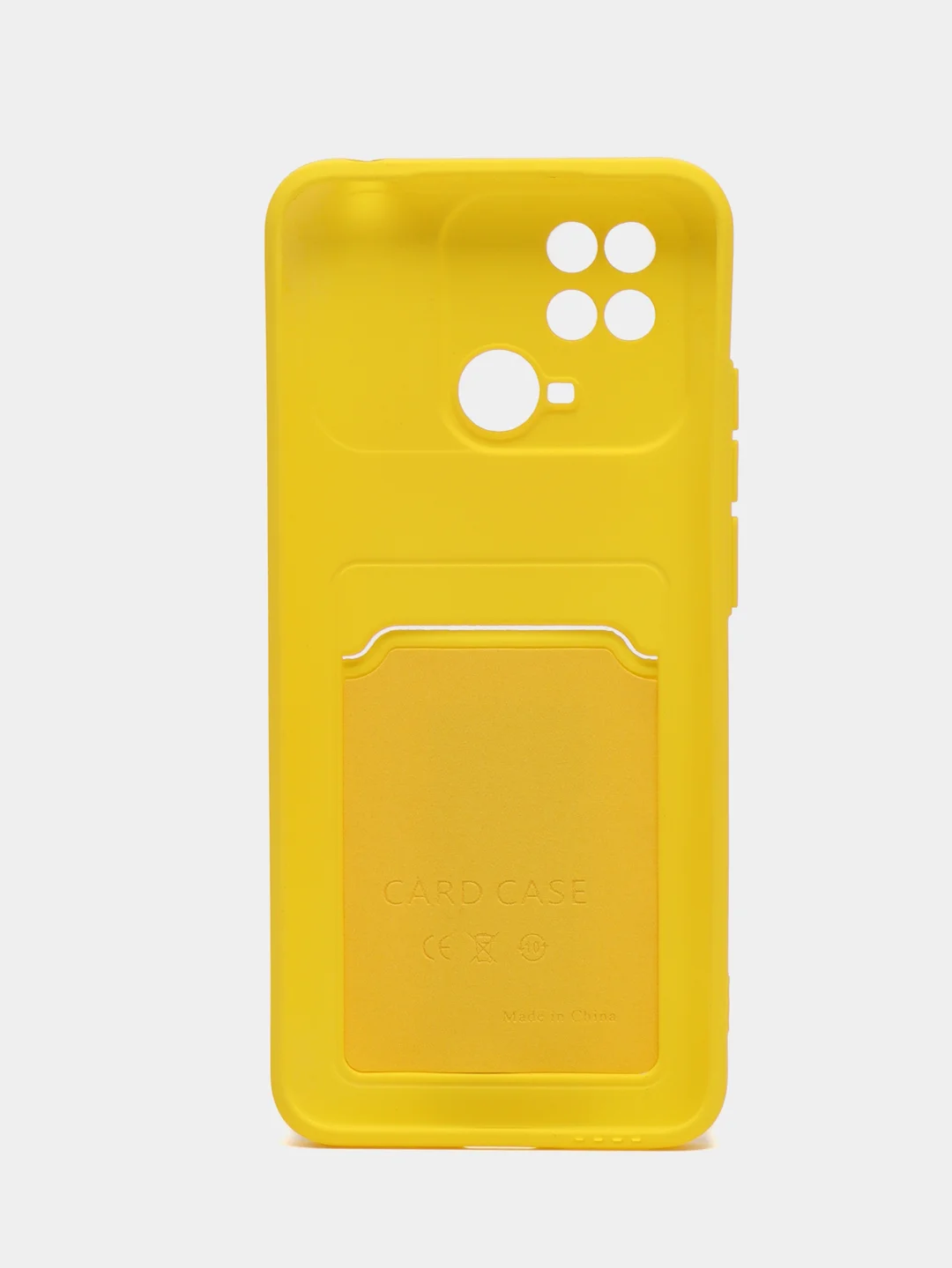 Желтый чехол для Xiaomi Redmi 10C / Poco C40, Сяоми Редми 10С силиконовый, с карманом для карты