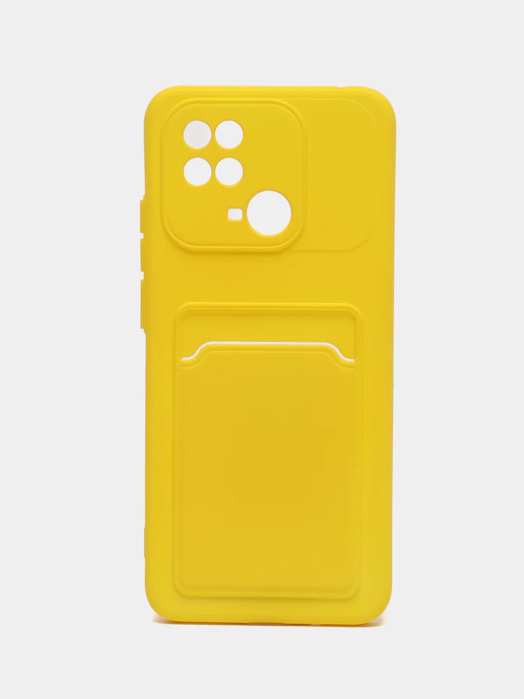 Желтый чехол для Xiaomi Redmi 10C / Poco C40, Сяоми Редми 10С силиконовый, с карманом для карты