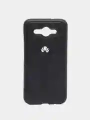 Силиконовый чехол с кожаной вставкой на Huawei Y3 2017