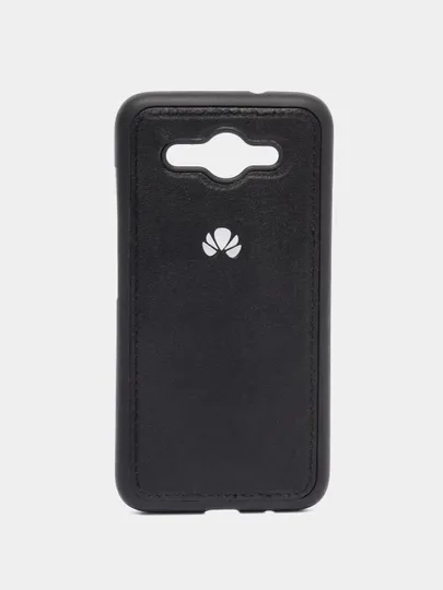 Силиконовый чехол с кожаной вставкой на Huawei Y3 2017