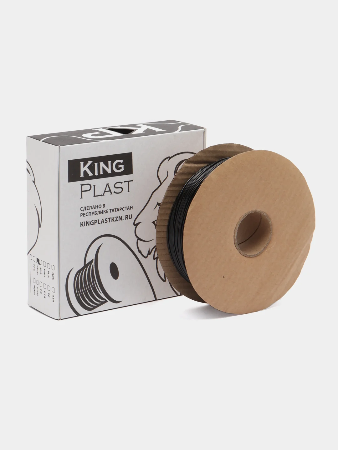 Черный пластик для 3D принтера PETG KingPlast, 1 кг