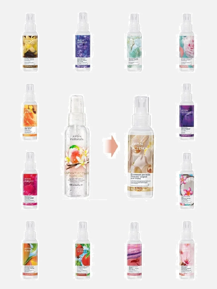 17 ароматов Лосьон-спрей для тела освежающий Avon, 100 мл,Ароматы разные