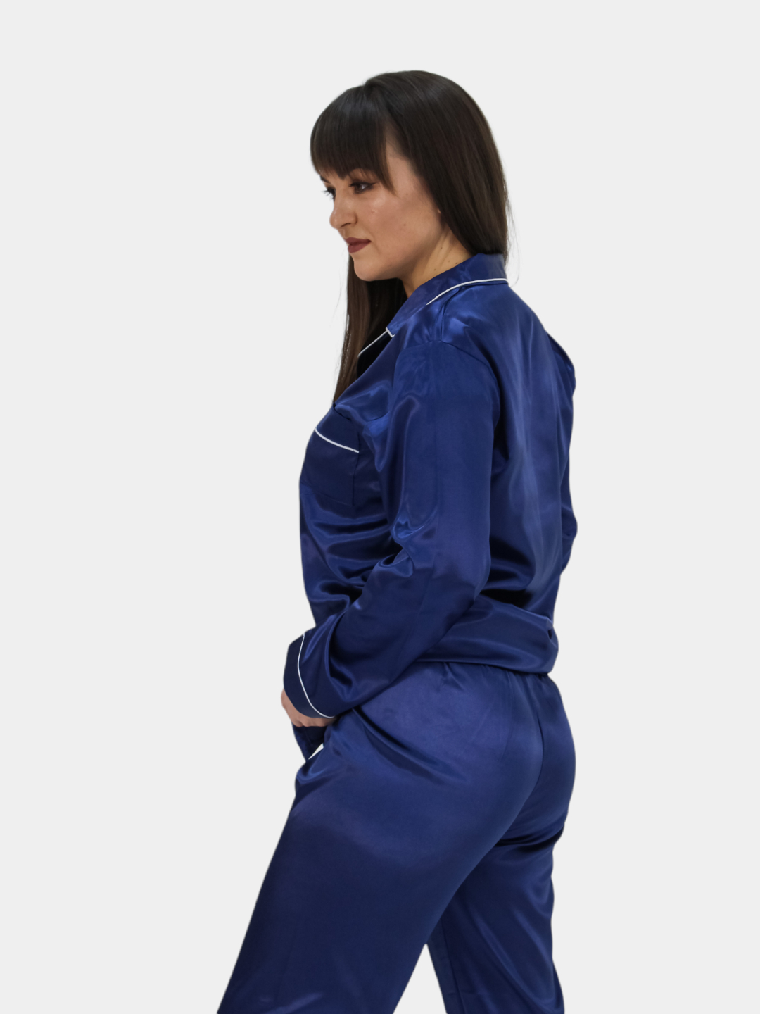 Пижама шелковая женская, атласная, комплект: рубашка, брюки купить по цене800 ₽ в интернет-магазине KazanExpress