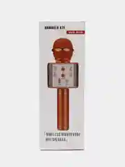 Серебряный беспроводной микрофон для караоке WS 858