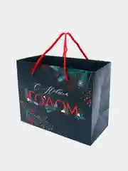 Черный новогодняя коробка-пакет