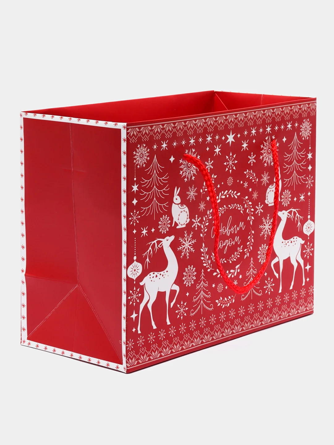 Коралловый новогодняя коробка-пакет