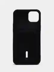 Черный чехол силиконовый для iPhone 7/8/SE/11/12/13/14/15/Plus/Pro Max, с карманом для карты