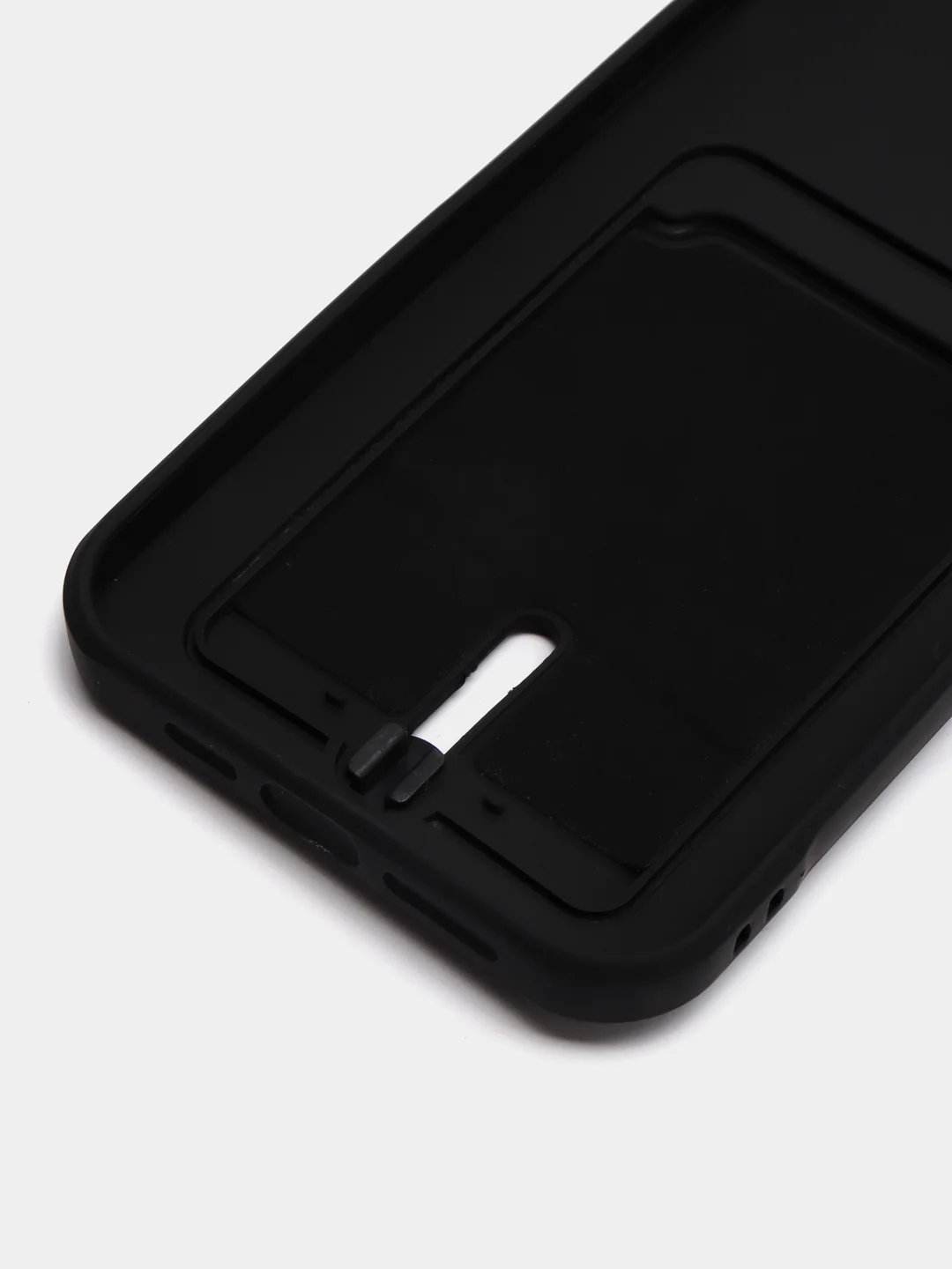 Черный чехол силиконовый для iPhone 7/8/SE/11/12/13/14/15/Plus/Pro Max, с карманом для карты