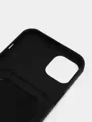 Черный чехол силиконовый для iPhone 7/8/SE/11/12/13/14/15/Plus/Pro Max, с карманом для карты