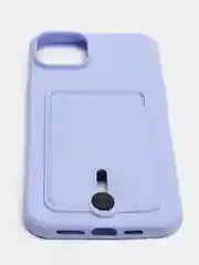 Лавандовый чехол силиконовый для iPhone 7/8/SE/11/12/13/14/15/Plus/Pro Max, с карманом для карты