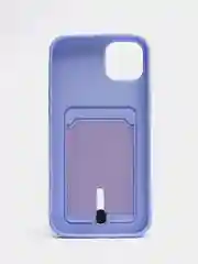 Лавандовый чехол силиконовый для iPhone 7/8/SE/11/12/13/14/15/Plus/Pro Max, с карманом для карты