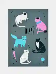 Ежедневник недатированный DIARY, Кошки, А5, твёрдый переплет, 80 листов