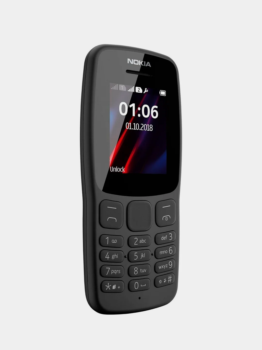 Черный мобильный кнопочный телефон Nokia 106 Dual Sim