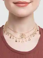 Золотой цепочка многослойная, на шею