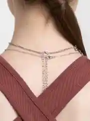 Серебряный цепочка многослойная, на шею
