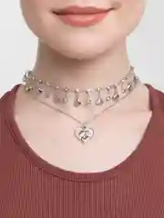 Серебряный цепочка многослойная, на шею