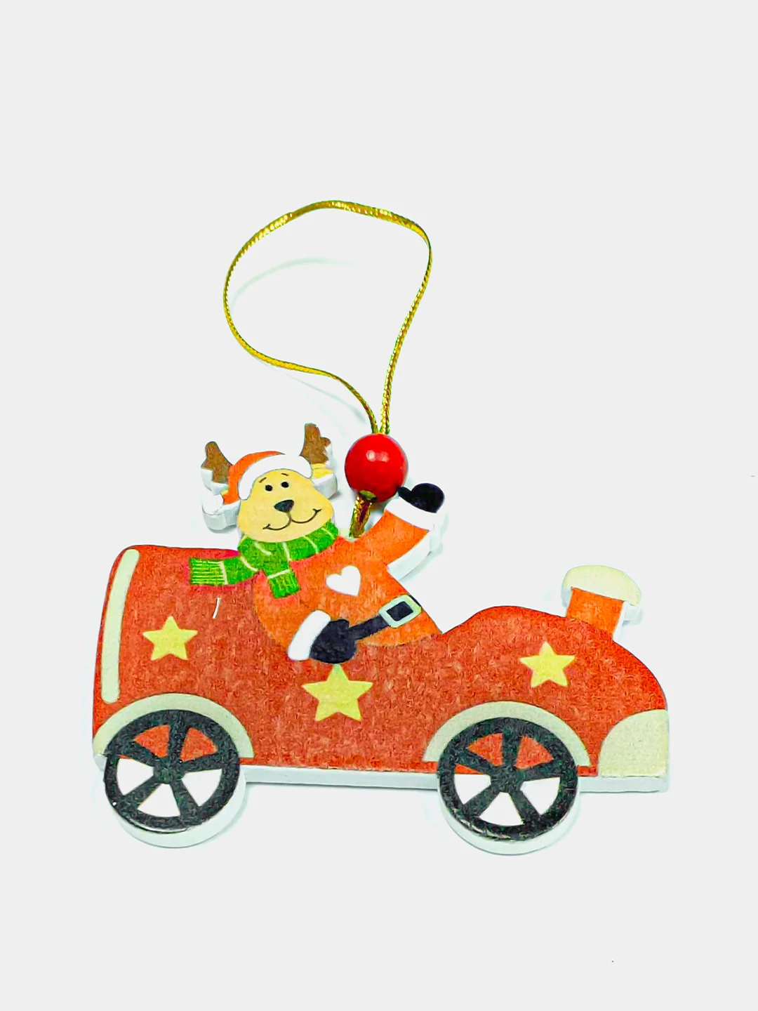 Коралловый меланж новогодняя ёлочная игрушка из дерева / подвеска - украшение на ёлку / Новый год