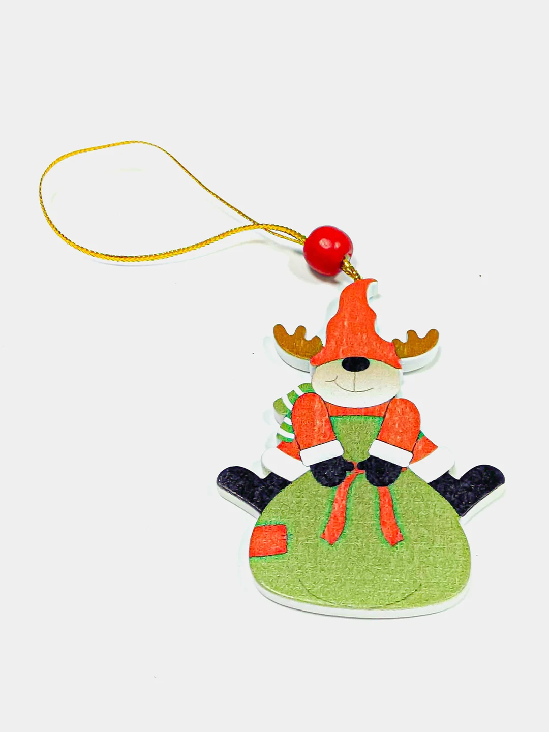 Кораллово-розовый новогодняя ёлочная игрушка из дерева / подвеска - украшение на ёлку / Новый год