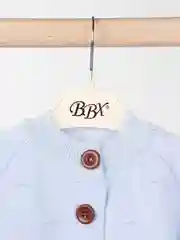 Светло-синий вязаный комбинезон для новорожденных "Лучик"