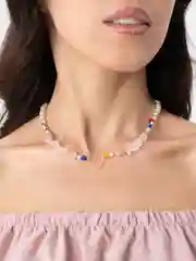 Белый цепочка с подвеской-жемчугом