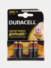 Батарейки "Дюрасел", алкалиновые, мизинчиковые ААА LR03, пальчиковые АА LR06, 4 шт
