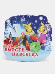 Бежевый меланж магнит новогодний "Символ года 2023", кролик, заяц