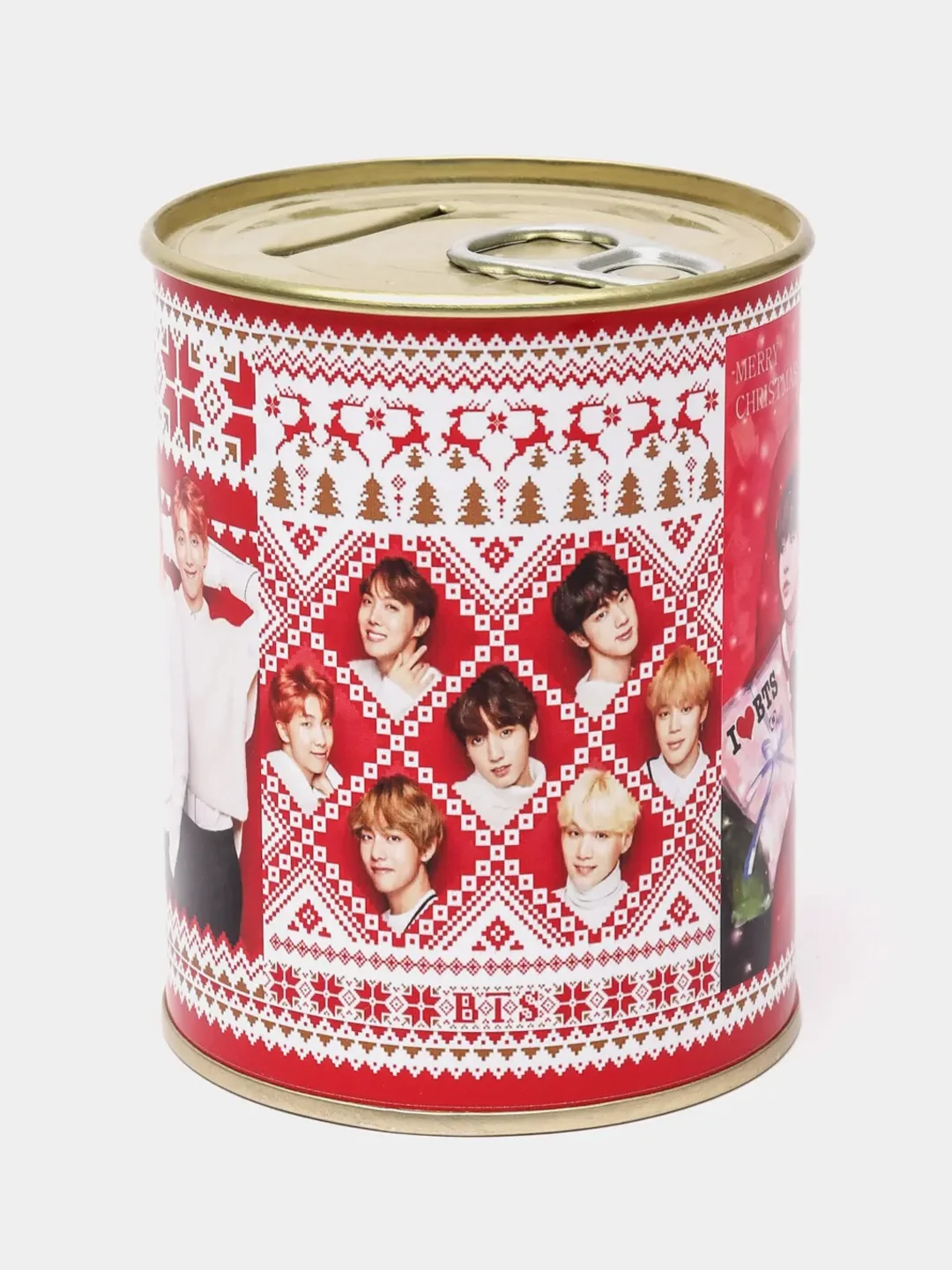 Копилка для денег, монет и купюр "BTS" новогодняя