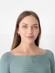 Золотой серьги-конго "Мятые"