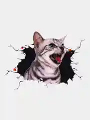 Бежевый наклейки интерьерные "Коты и бабочки"