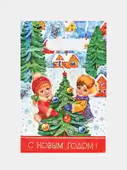 Пакет новогодний полиэтиленовый подарочный,набор 5 шт,10 шт "Зимние забавы" 20 х 30 см