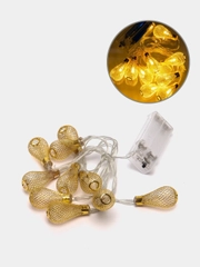 Гирлянда светодиодная Perfeo "Капля 1" 10LED, металл, 1.5 м, 2 х АА
