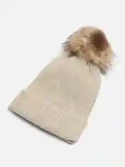 Белый шапка с помпоном