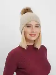 Белый шапка с помпоном