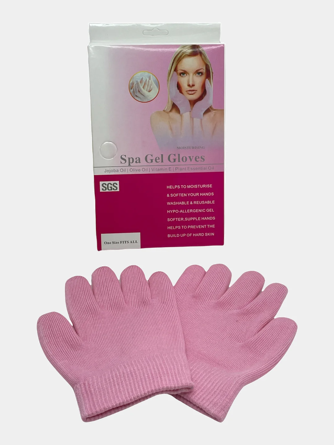 Розовый перчатки гелевые Spa Gel Gloves, увлажняющие, многоразовые