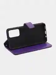 Фиолетовый кожаный PU чехол-книжка Xiaomi  Poco M4 Pro 5G / Redmi Note 11T 5G