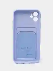Синий меланж чехол с карманом для карт iPhone 7 8 Plus XR X/XS Max 11 12 13 Pro Max mini айфон про макс