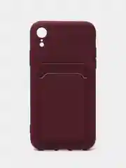 Бордовый чехол с карманом для карт iPhone 7 8 Plus XR X/XS Max 11 12 13 Pro Max mini айфон про макс