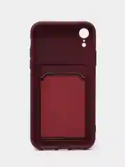 Бордовый чехол с карманом для карт iPhone 7 8 Plus XR X/XS Max 11 12 13 Pro Max mini айфон про макс