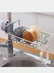 Белый полка для губки и мыла на кухонный смеситель, органайзер